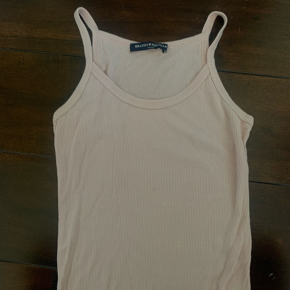 pink ribbed brandy melville tank